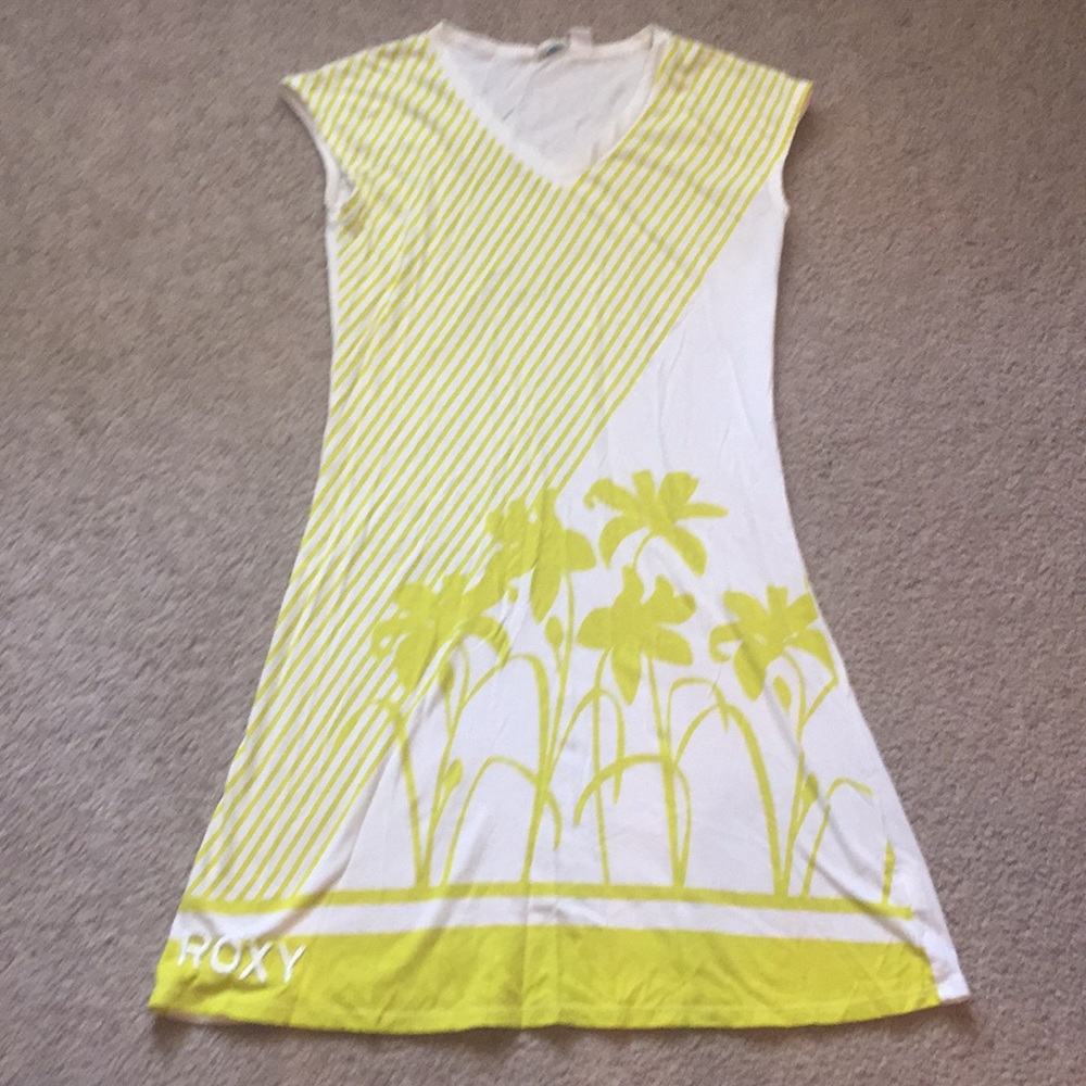 Roxy Neon-Green and White Mini Dress.